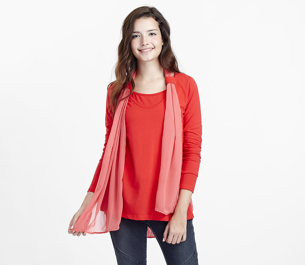 拼接雪舫真圍巾孕婦裝.哺乳衣 拼接雪舫真圍巾孕婦裝.哺乳衣