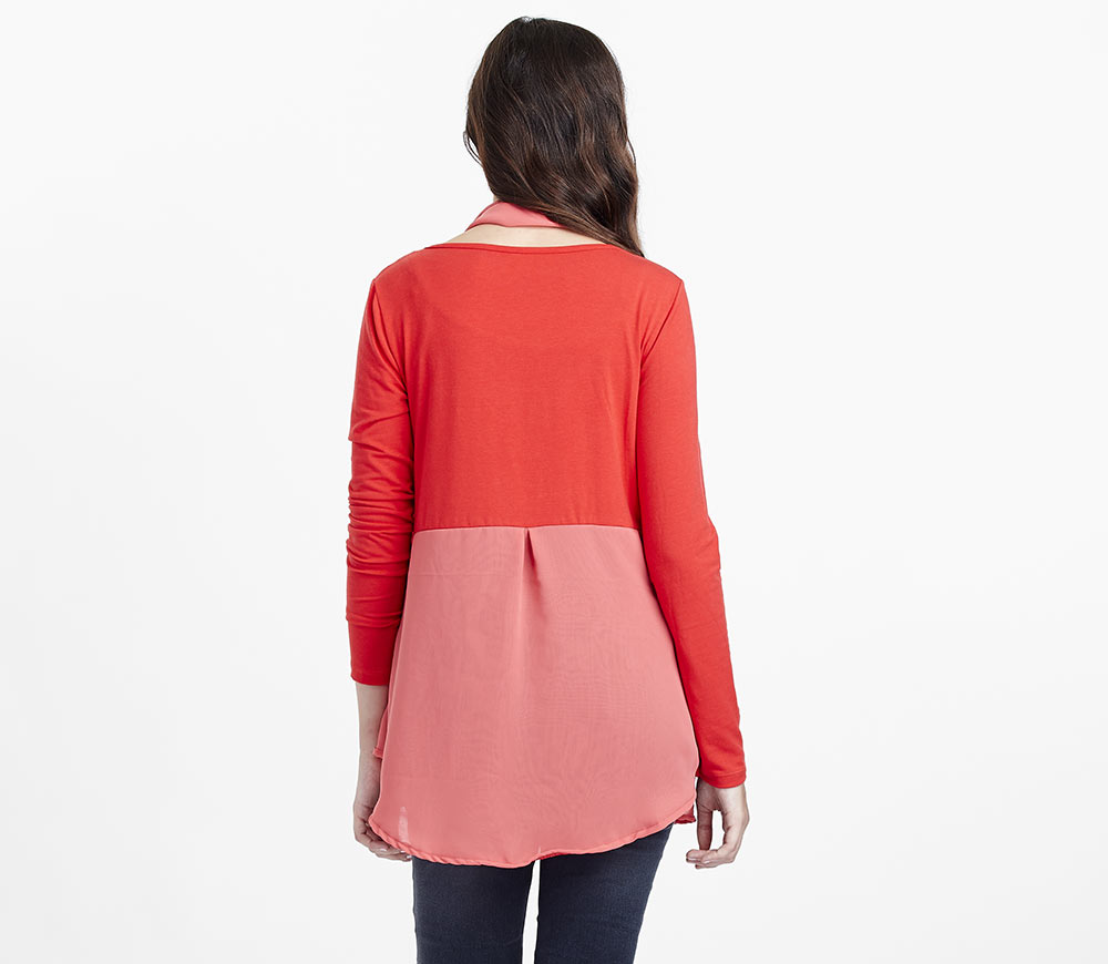 拼接雪舫真圍巾孕婦裝.哺乳衣 拼接雪舫真圍巾孕婦裝.哺乳衣