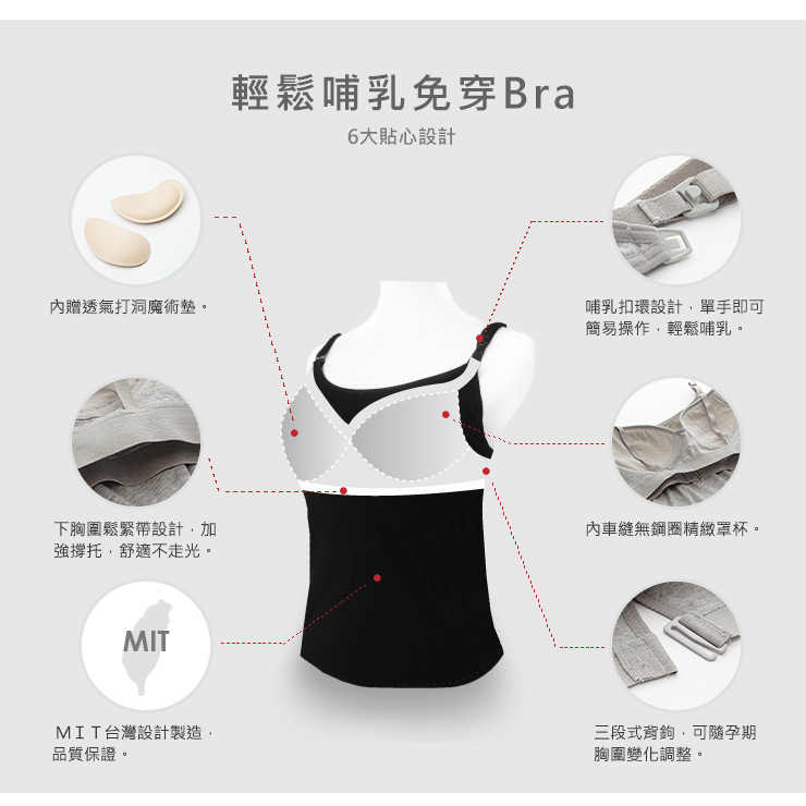 Bra Top 棉感孕哺乳洋裝