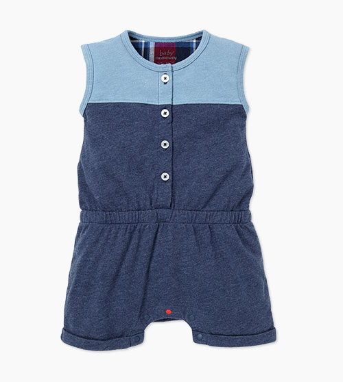 BABY棉質色塊拼接平口褲包屁衣