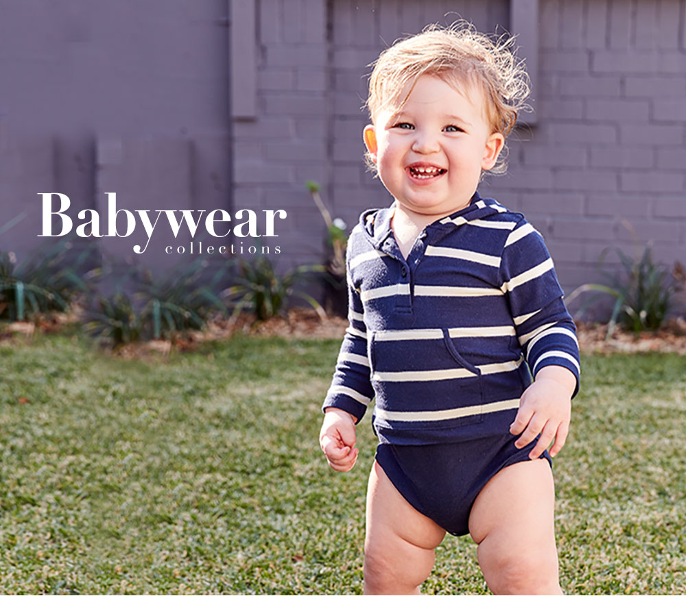 Baby連帽開襟橫紋包屁衣