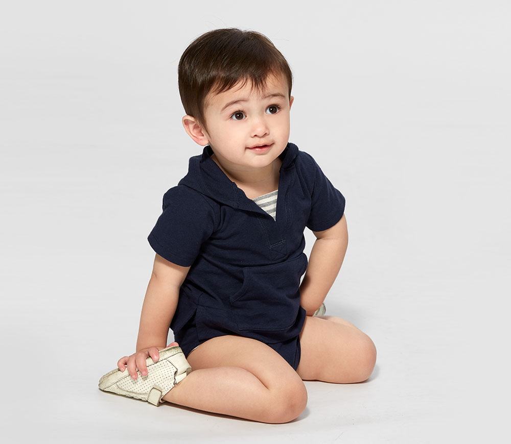 BABY連帽假兩件包屁衣