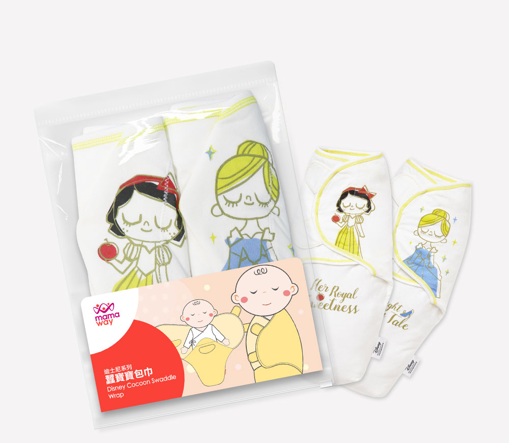 迪士尼系列(公主系列)蠶寶寶包巾組 2入 迪士尼系列(公主系列)蠶寶寶包巾組 2入