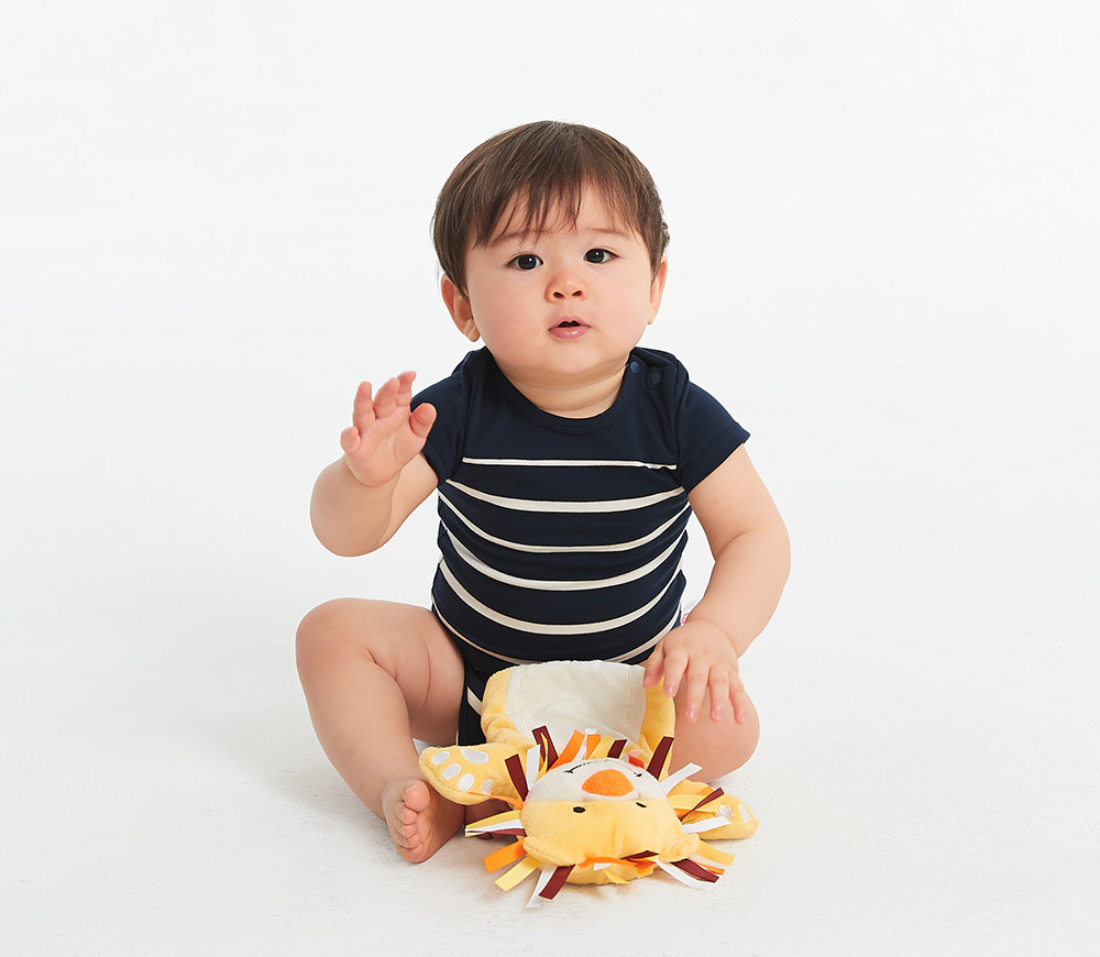 BABY 色條拼接包屁衣