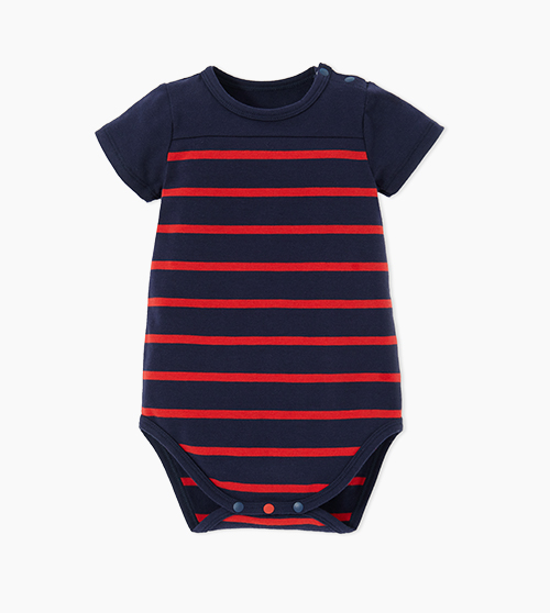 BABY 色條拼接包屁衣