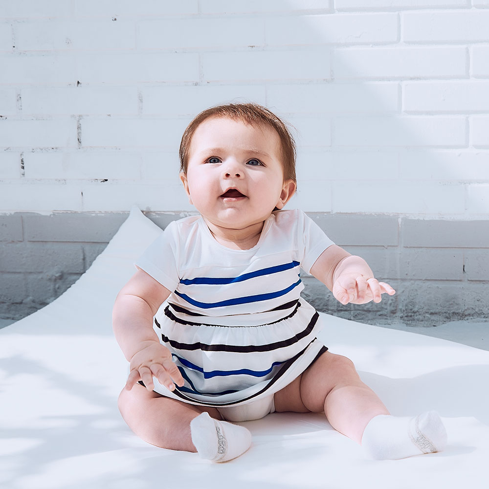 BABY 色條拼接包屁洋裝