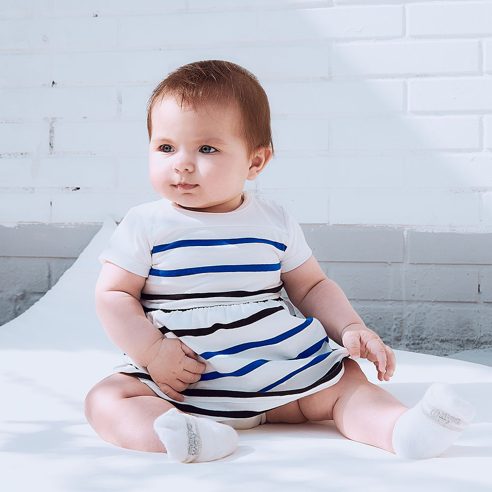 BABY 色條拼接包屁洋裝
