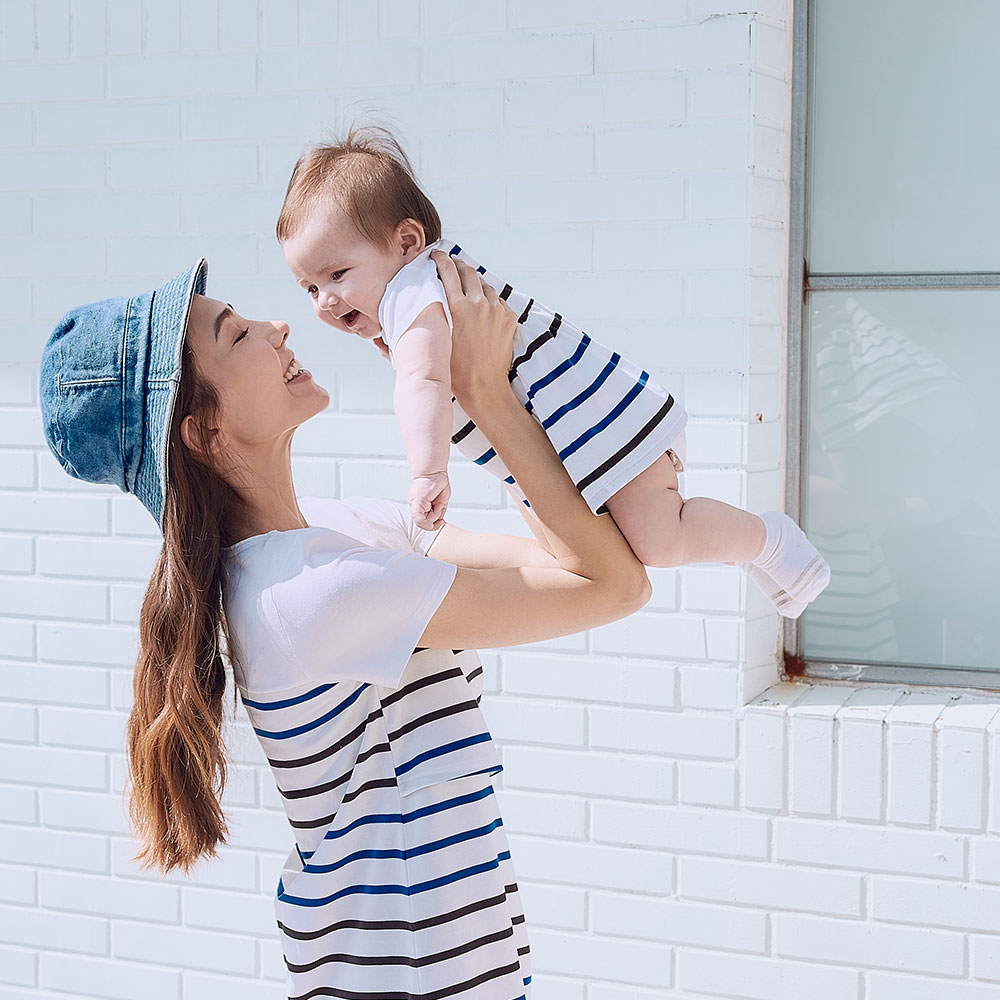 BABY 色條拼接包屁洋裝