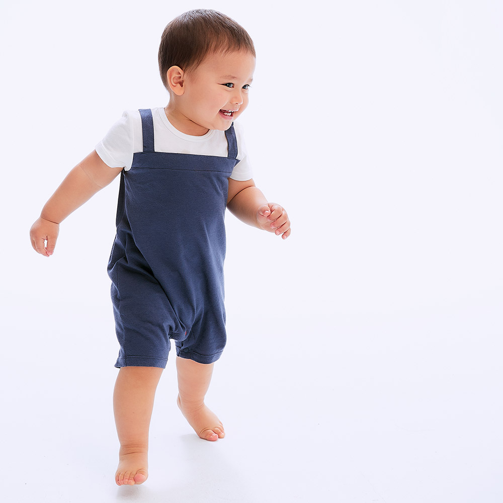 BABY 假兩件吊帶連身包屁衣
