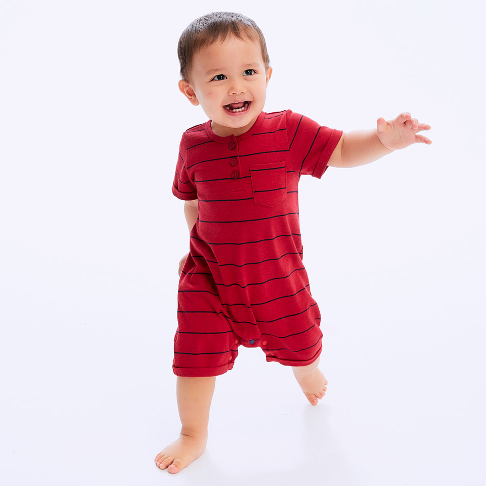 BABY 橫紋連身包屁衣