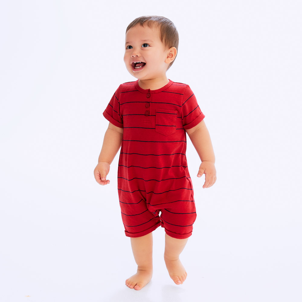 BABY 橫紋連身包屁衣