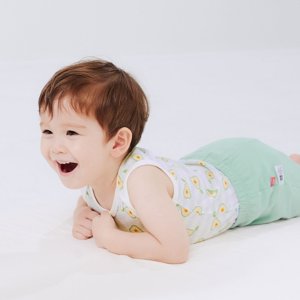 BABY 純棉網眼無袖包屁衣(2入)-西瓜/柳丁/西洋梨
