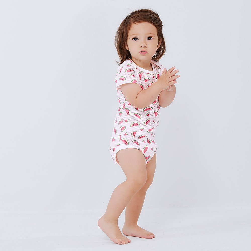 BABY 純棉網眼包屁衣(2入)-西瓜/柳丁/西洋梨