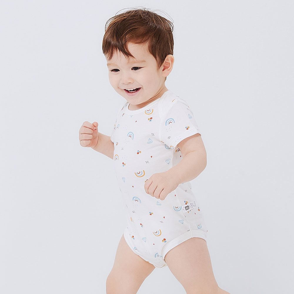 BABY Q彈純棉包屁衣(2入)-彩虹