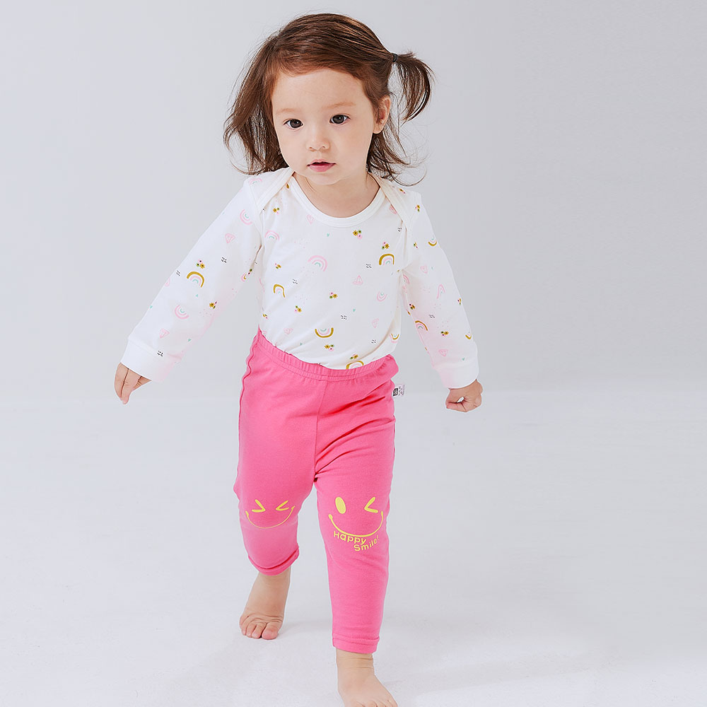 BABY Q彈純棉長袖包屁衣(2入)-彩虹