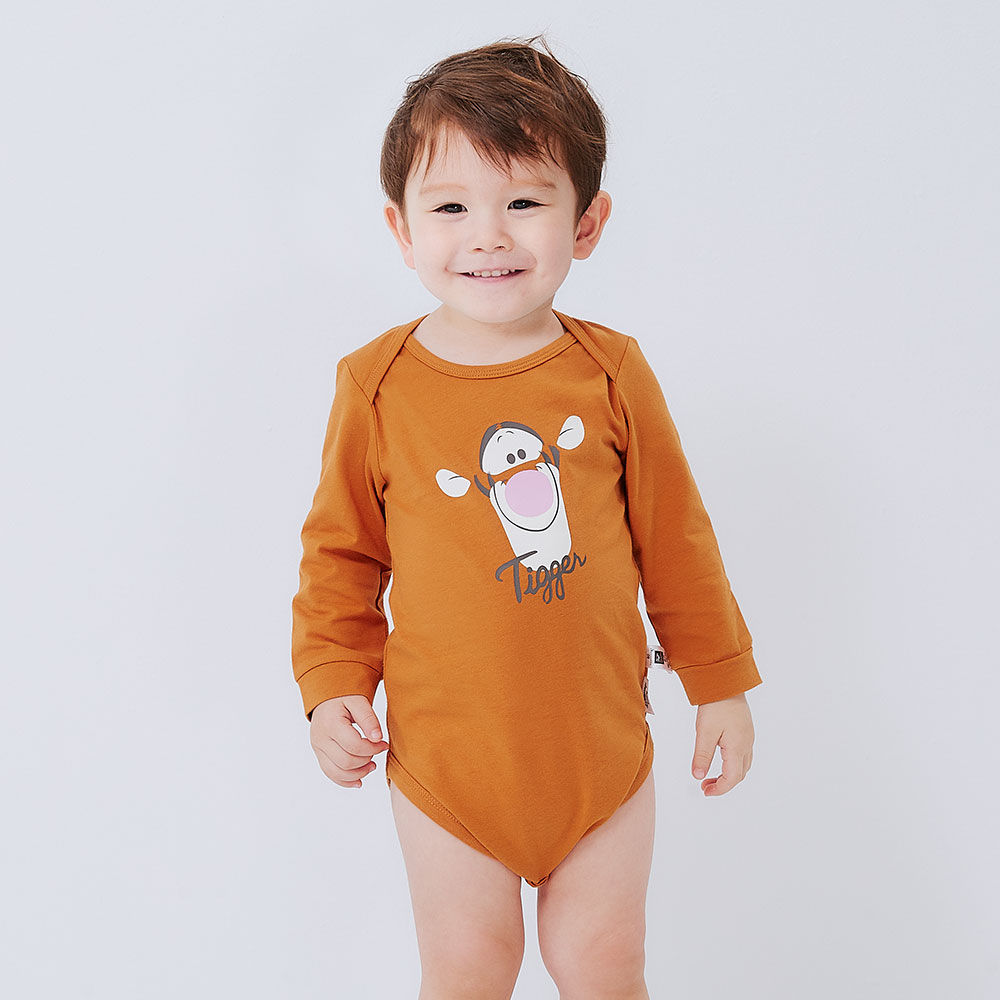 BABY 迪士尼Q彈長袖包屁衣-跳跳虎