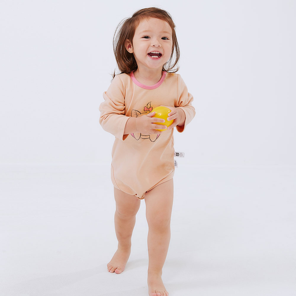 BABY 迪士尼純棉長袖包屁衣-瑪麗貓