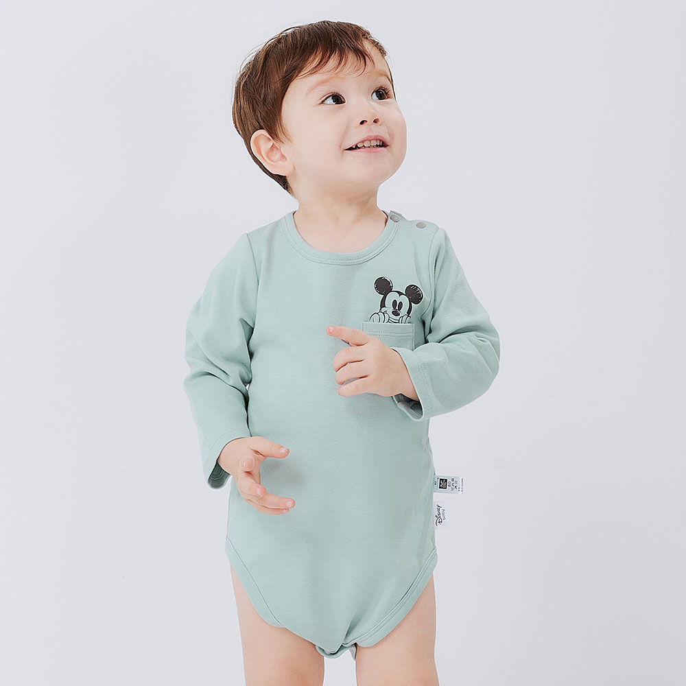 BABY 迪士尼純棉長袖包屁衣-米奇