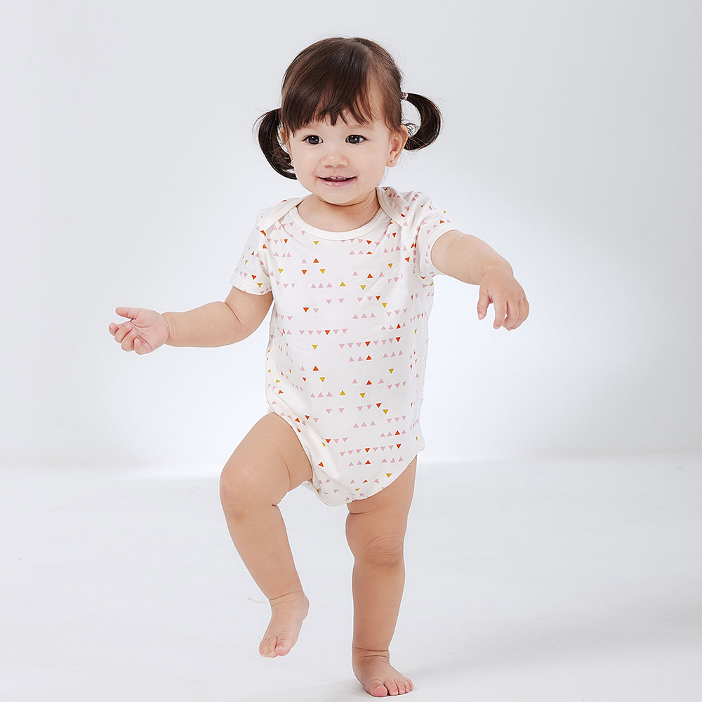 BABY Q彈棉質包屁衣(2入)-幾何三角