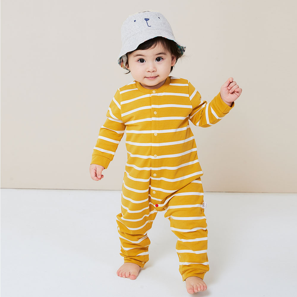 BABY 長袖連身衣)-條紋
