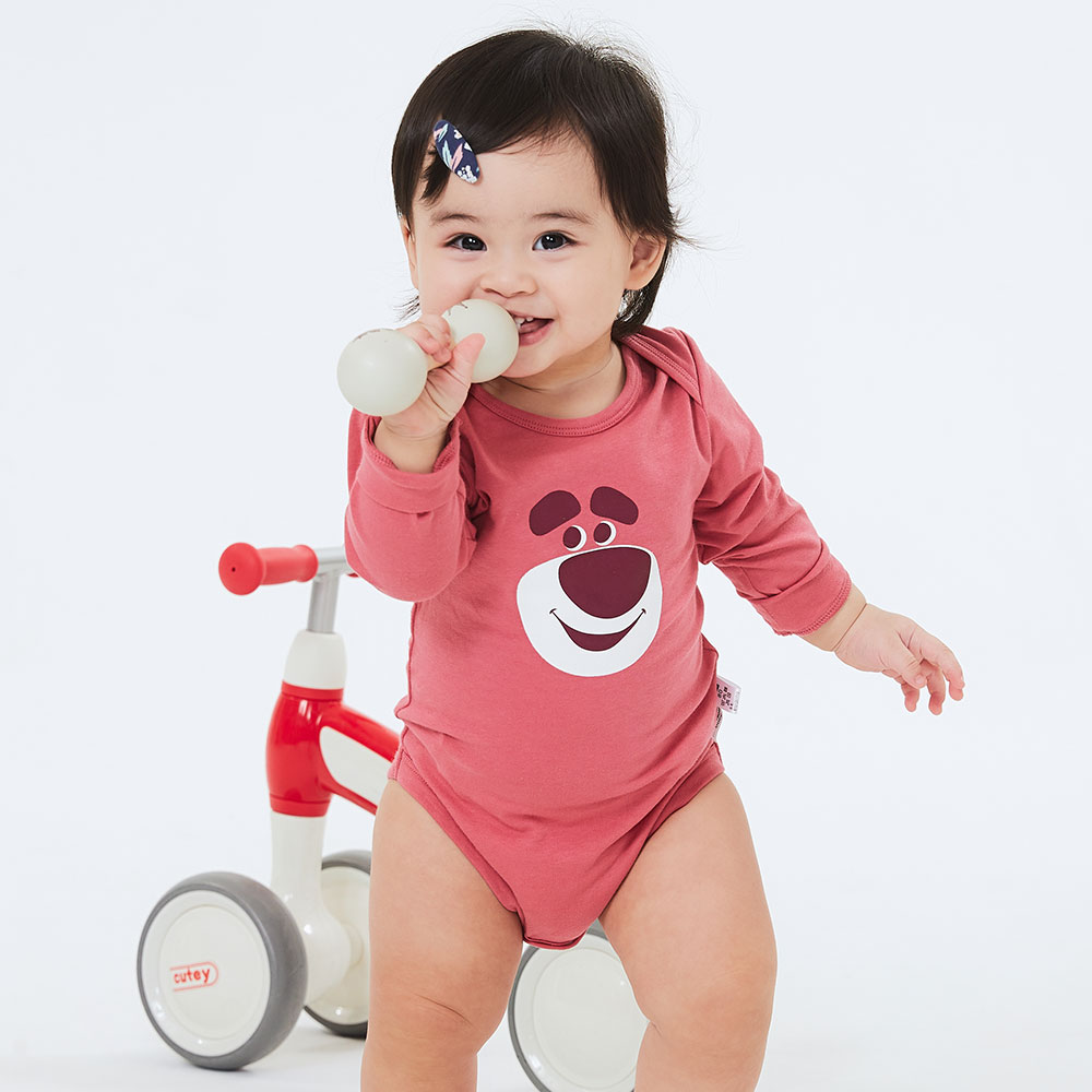 BABY 迪士尼Q彈棉質長袖包屁衣-熊抱哥