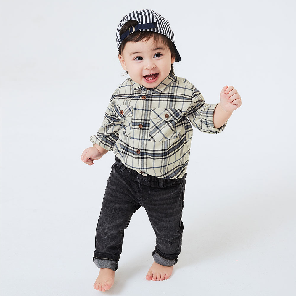 BABY 格紋襯衫