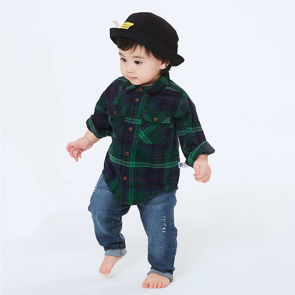 BABY 格紋襯衫