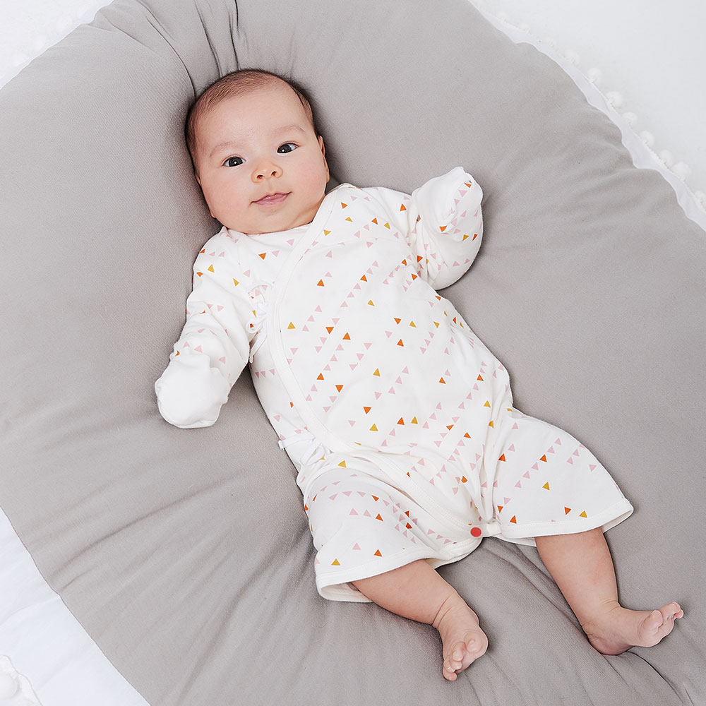新生兒 Q彈棉質蝴蝶衣(2入)-幾何三角