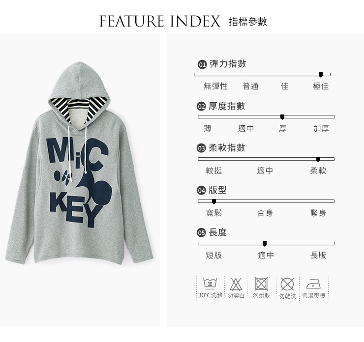 字母米奇連帽罩衫