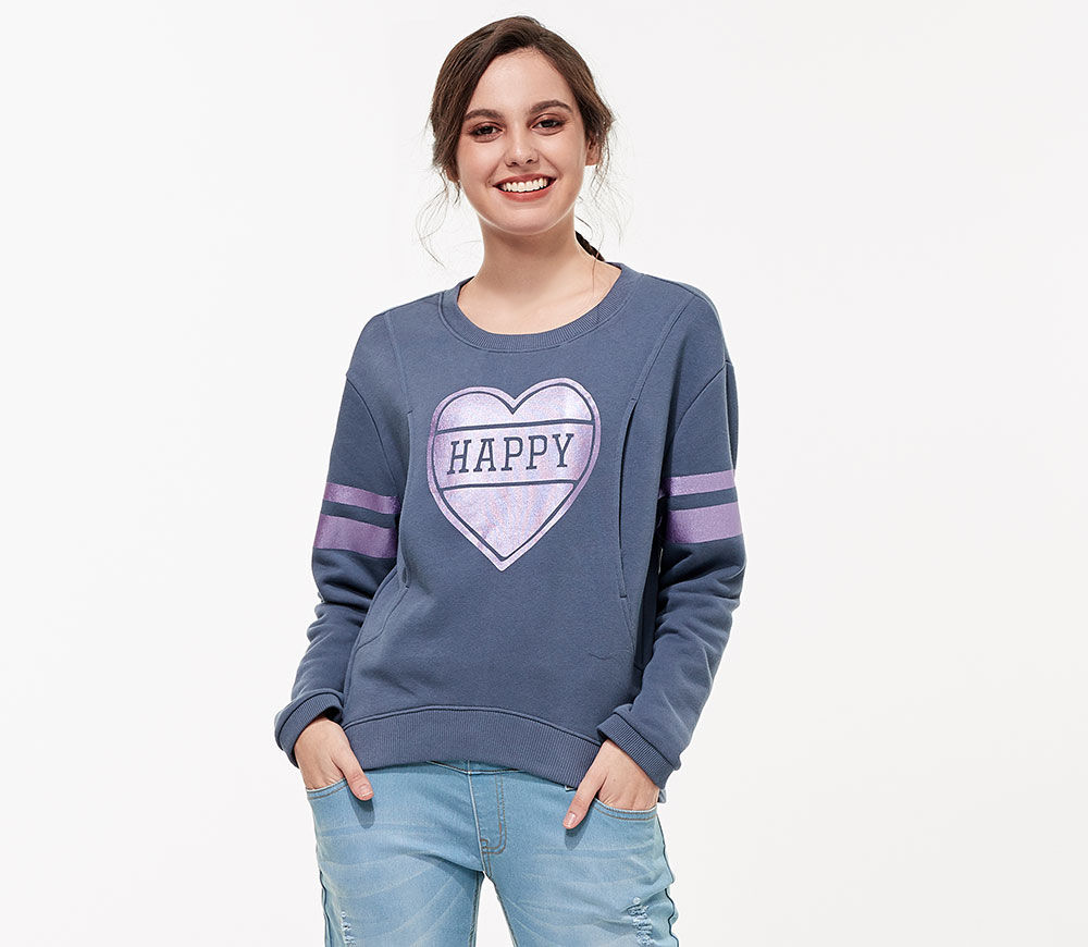 Happy燙箔哺乳大學T