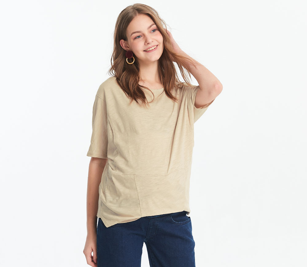 下襬抓褶孕哺罩衫 下襬抓褶孕哺罩衫