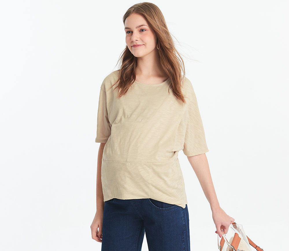 下襬抓褶孕哺罩衫 下襬抓褶孕哺罩衫