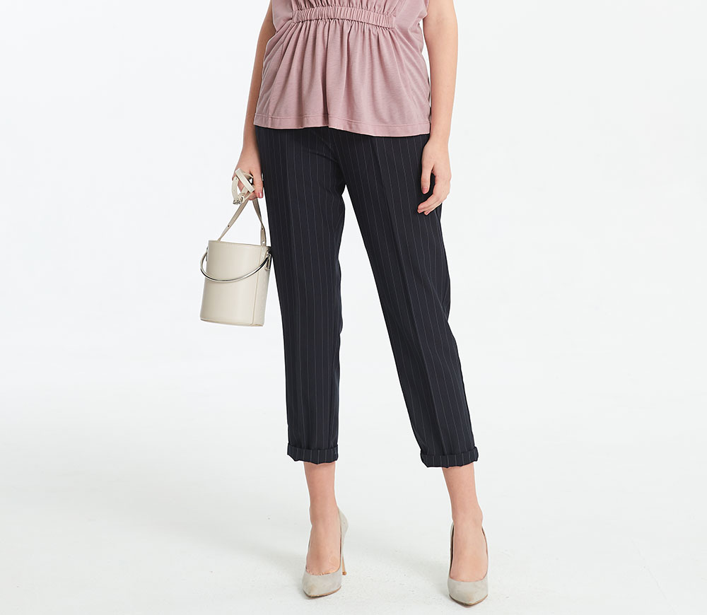 顯瘦反摺上班孕婦褲 顯瘦反摺上班孕婦褲