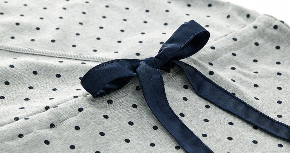 素雅印點綁帶孕哺居家洋裝 素雅印點綁帶孕哺居家洋裝